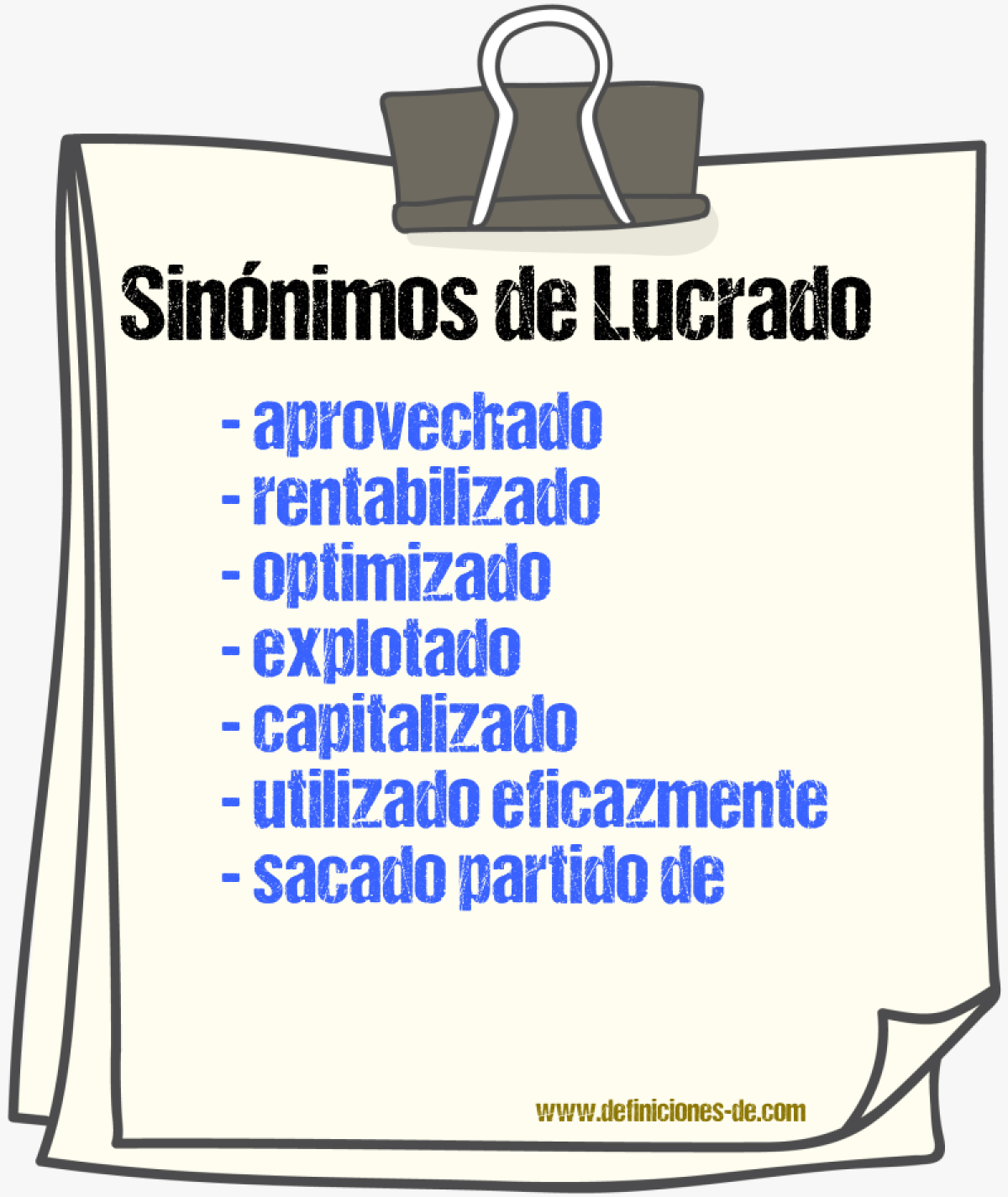 Sinónimos de lucrado