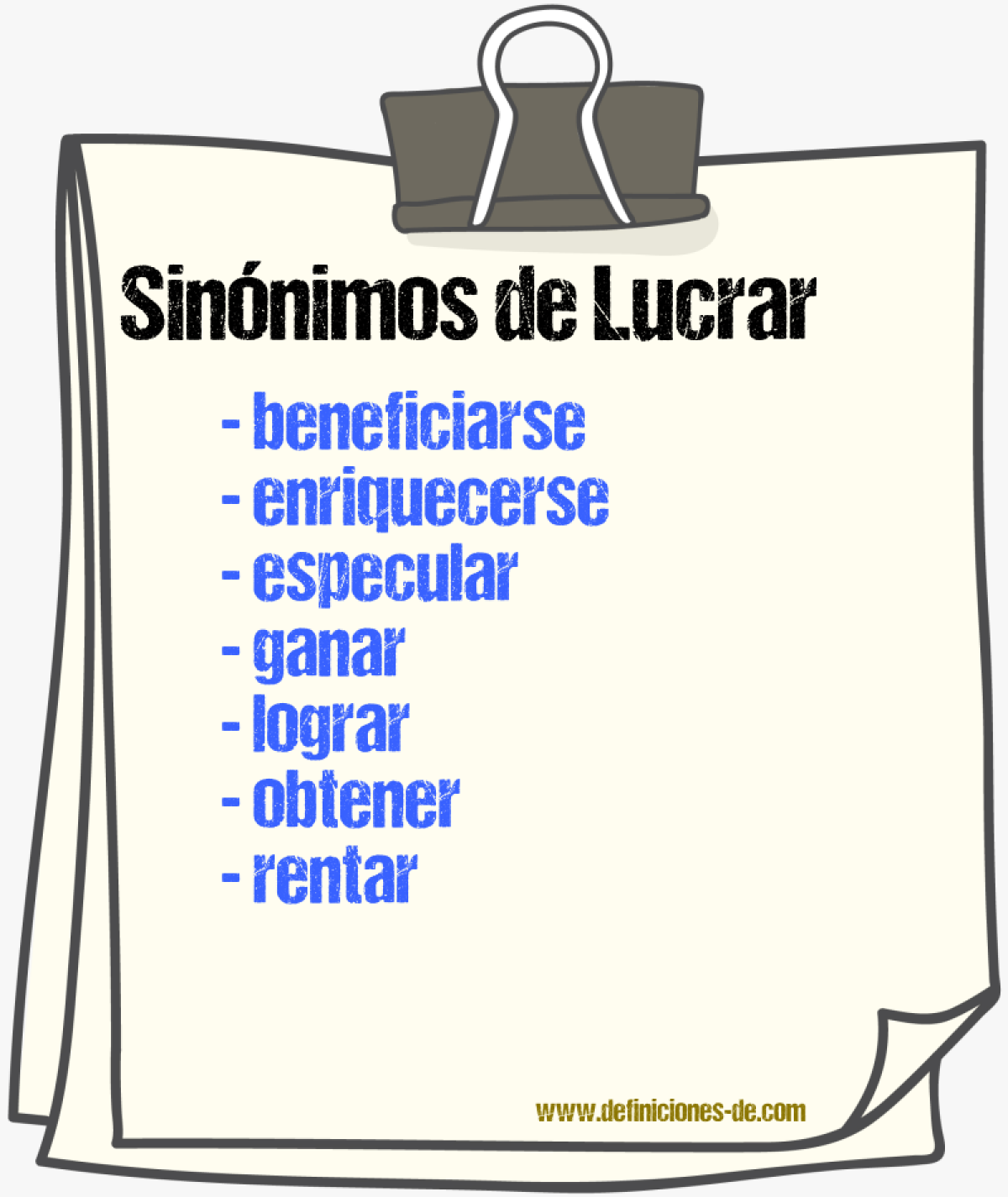 Sinnimos de lucrar