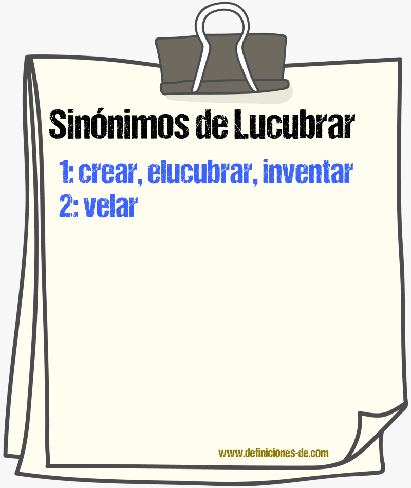 Sinnimos de lucubrar