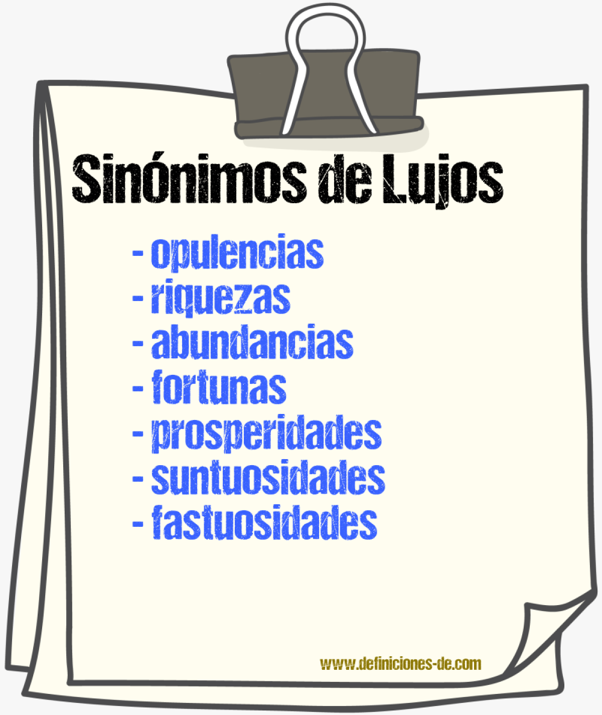 Sinónimos de lujos