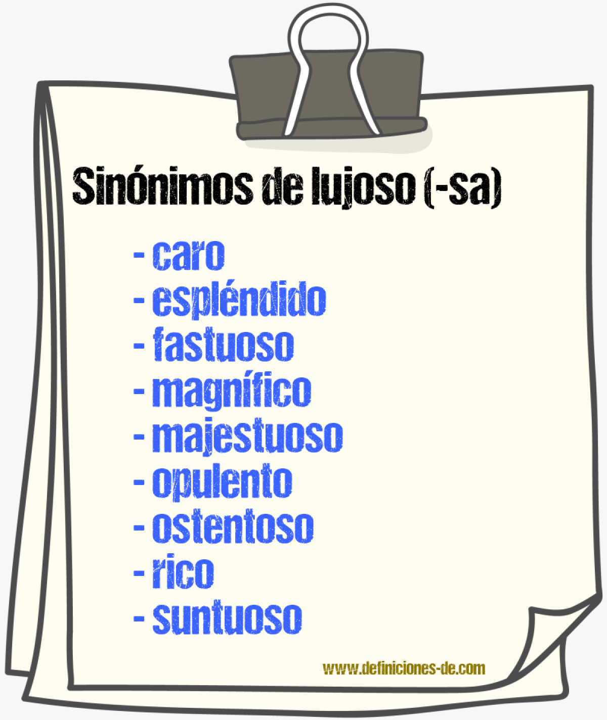 Sinnimos de lujoso