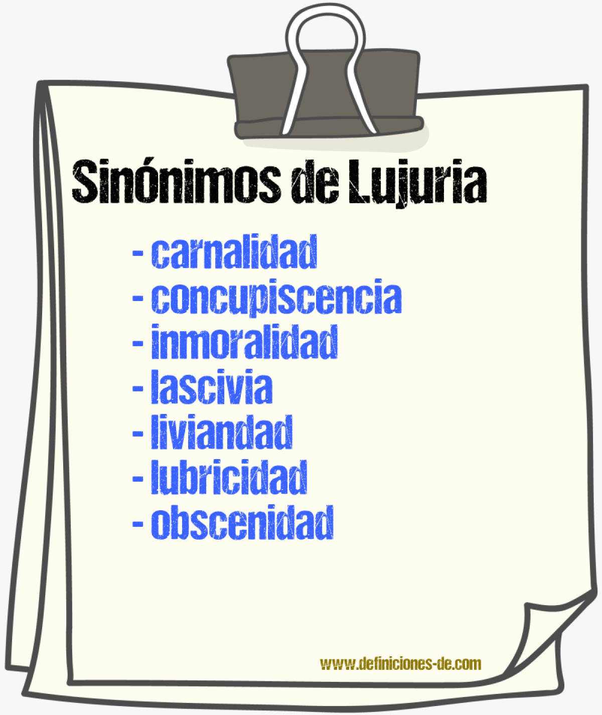 Sinnimos de lujuria