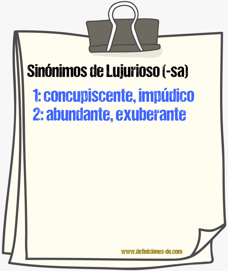 Sinnimos de lujurioso