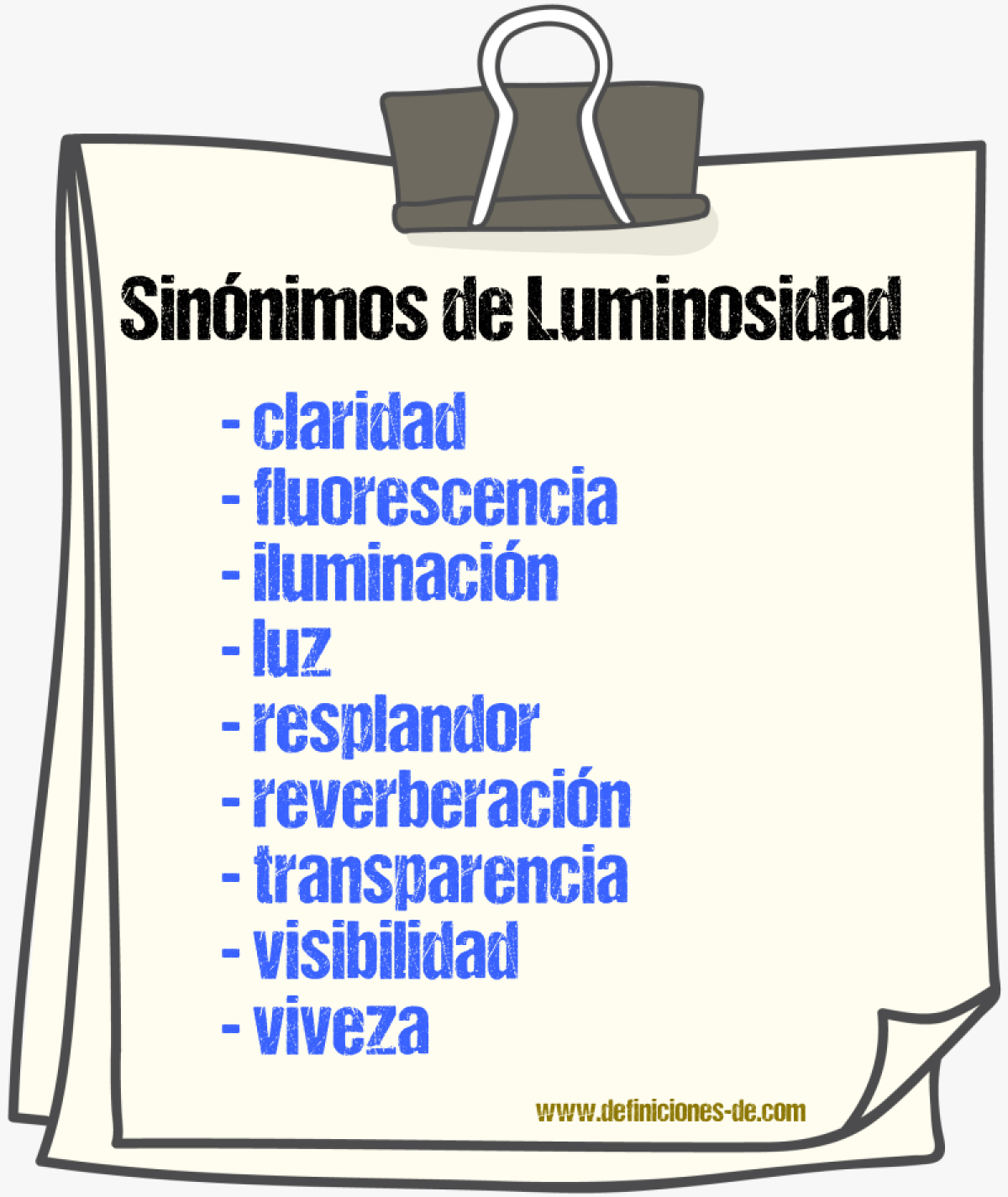 Sinnimos de luminosidad