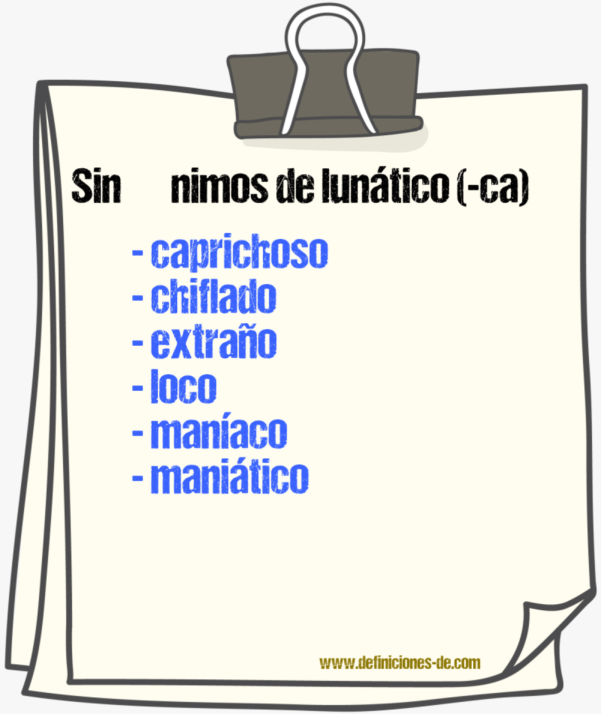 Sinnimos de luntico