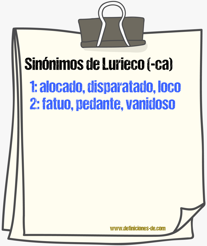 Sinnimos de lurieco