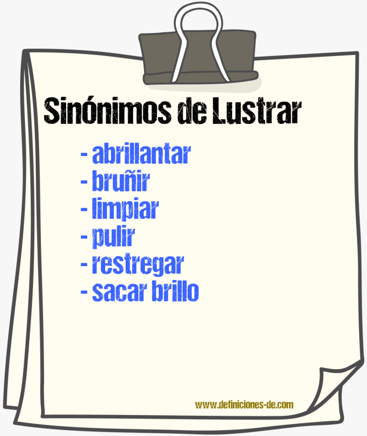 Sinnimos de lustrar