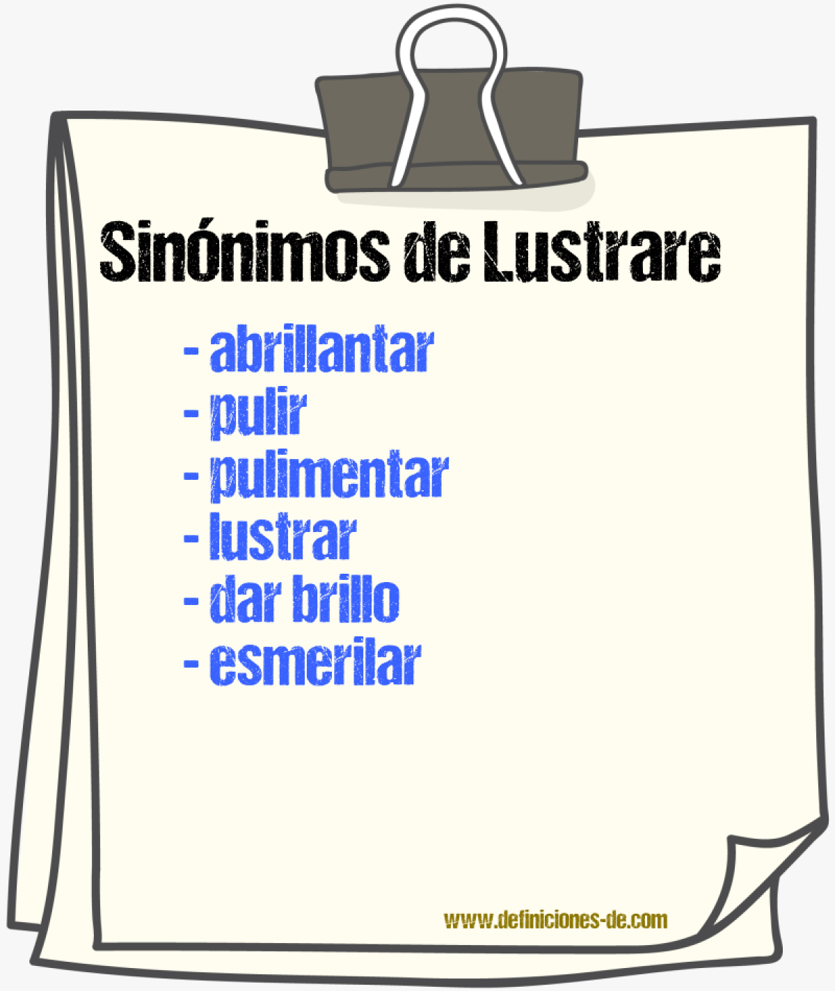 Sinónimos de lustrare