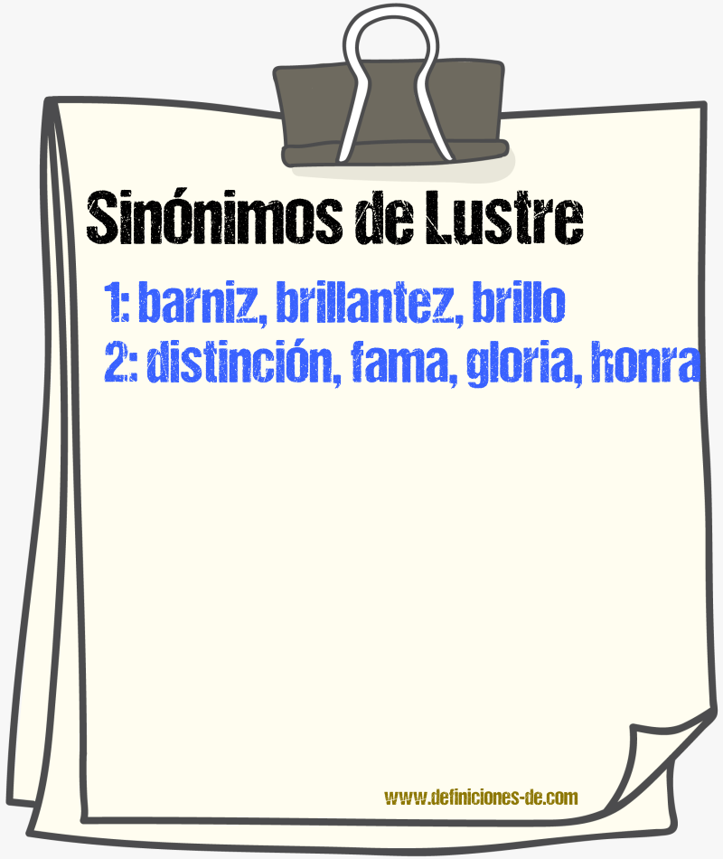 Sinnimos de lustre