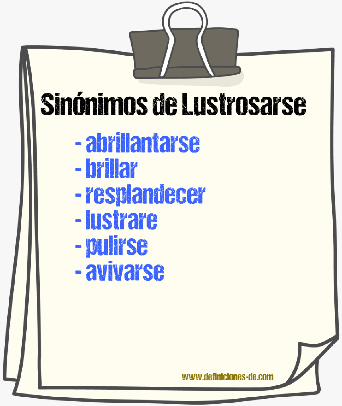 Sinónimos de lustrosarse