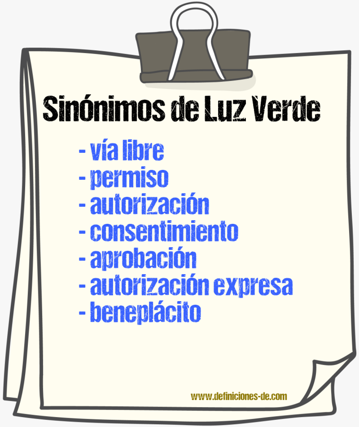 Sinónimos de luz verde
