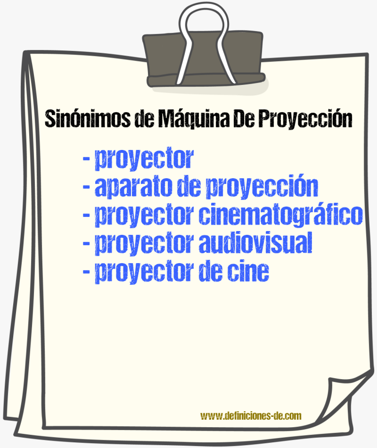 Sinónimos de máquina de proyección