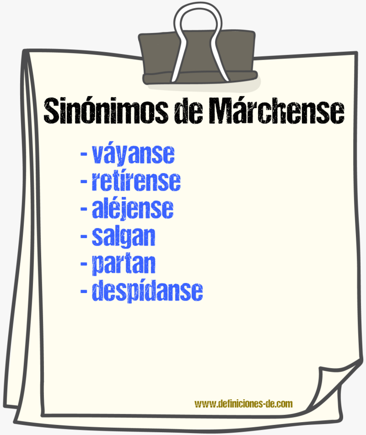 Sinónimos de márchense