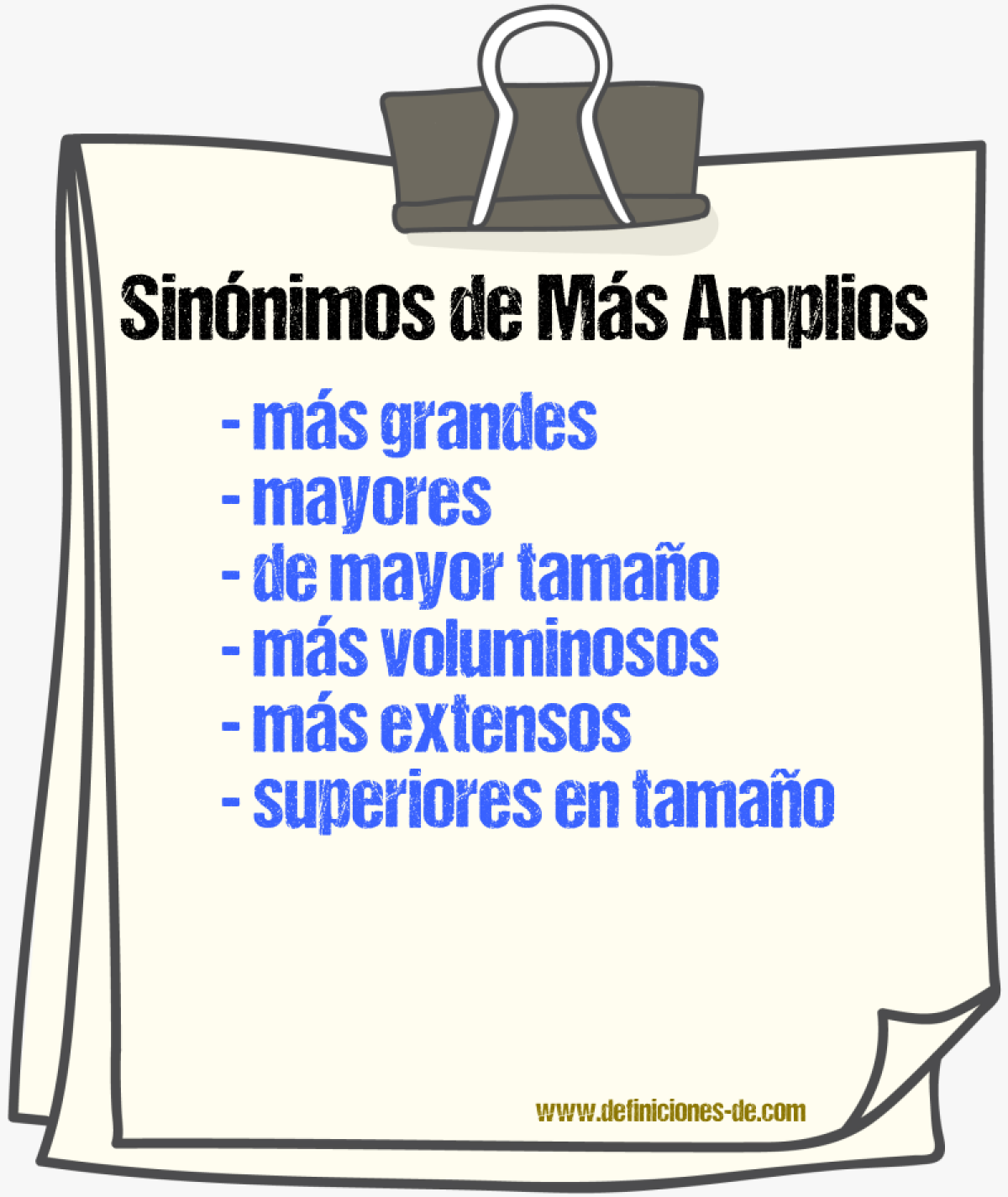 Sinónimos de más amplios