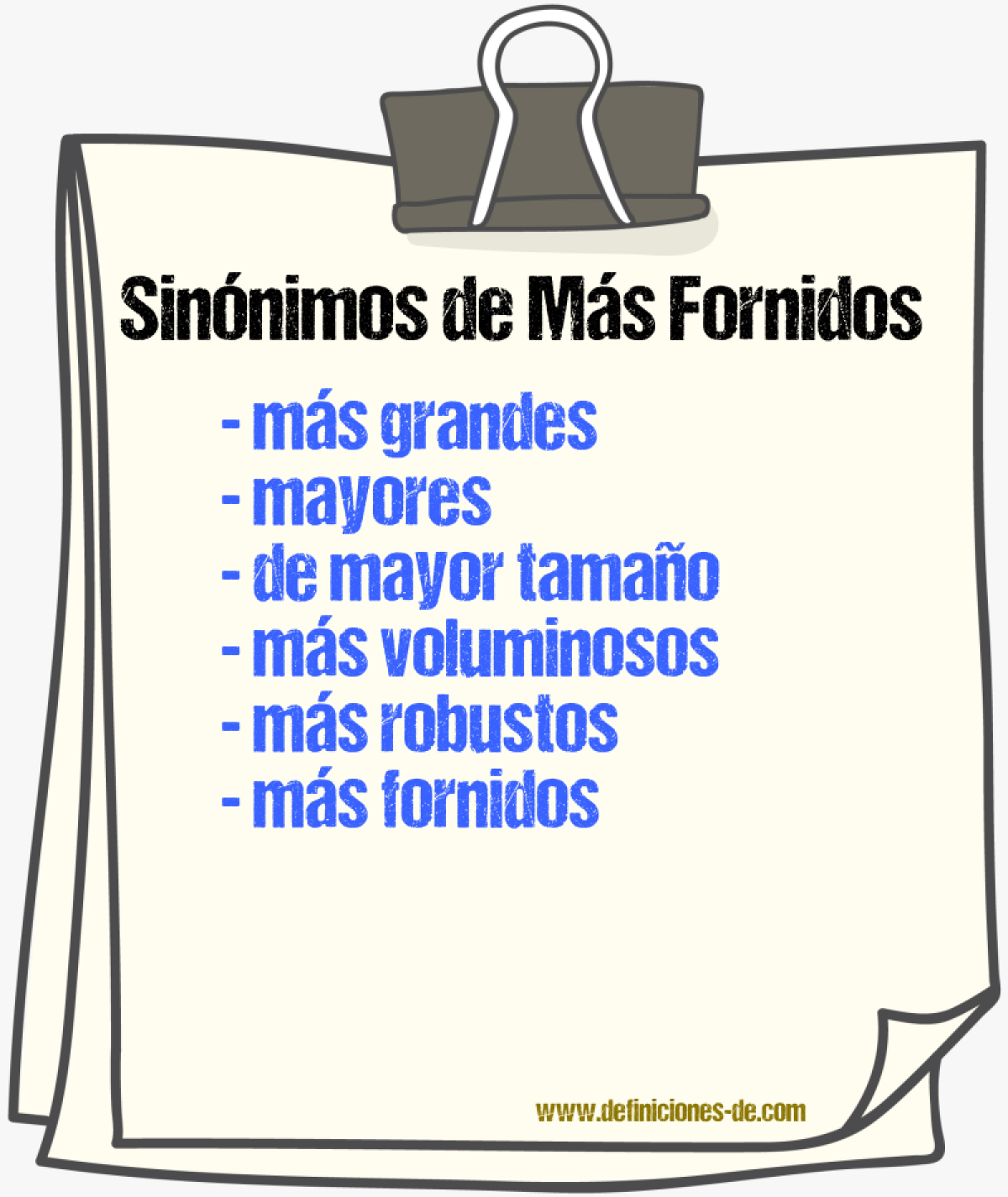 Sinónimos de más fornidos