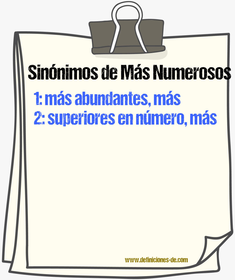 Sinónimos de más numerosos