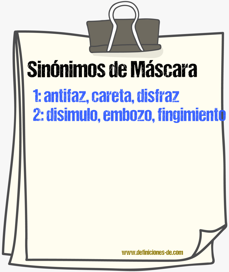 Sinnimos de mscara