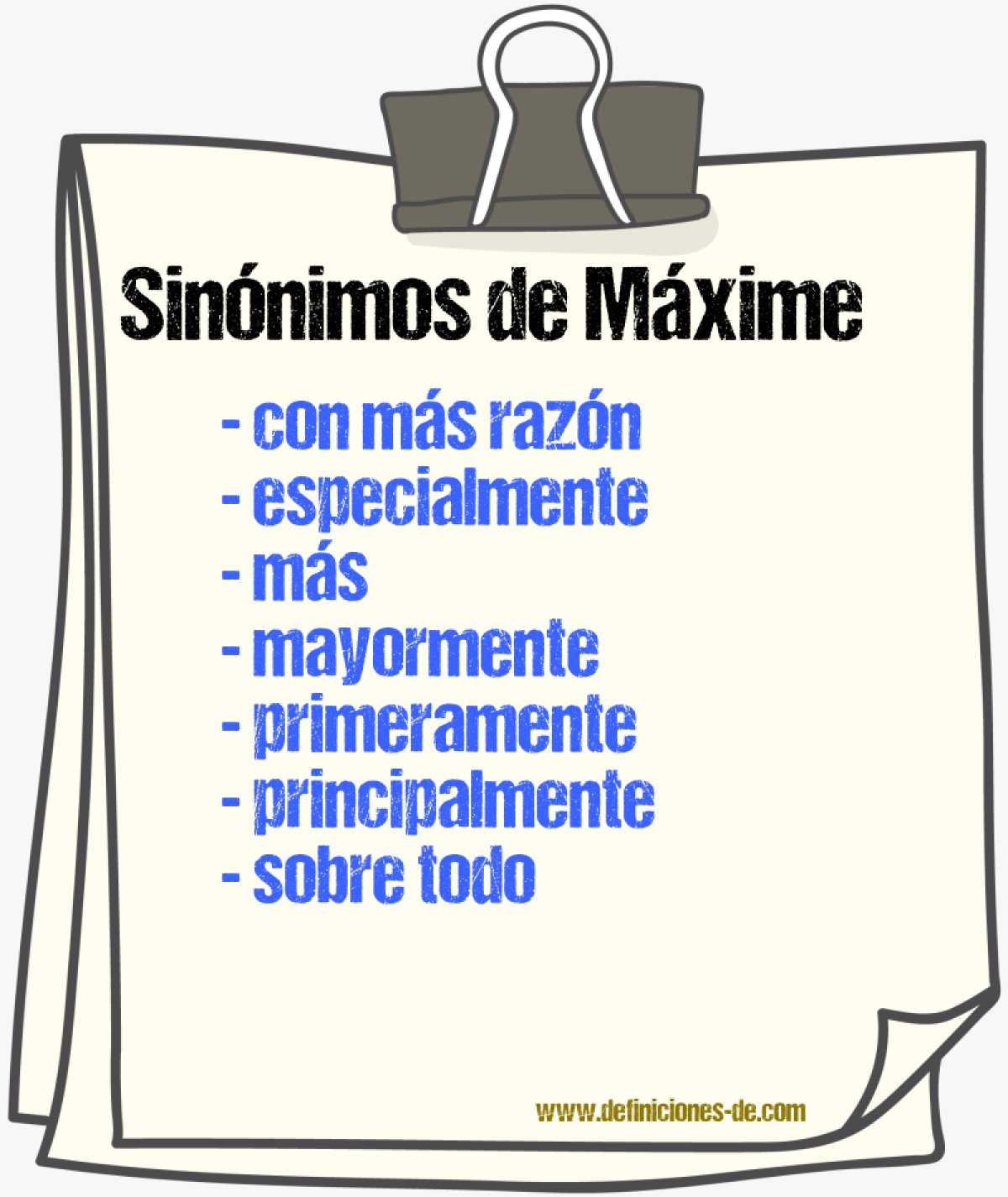 Sinnimos de mxime