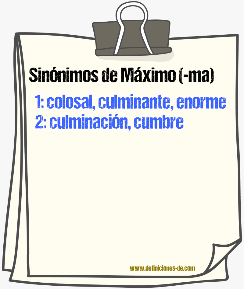 Sinnimos de mximo