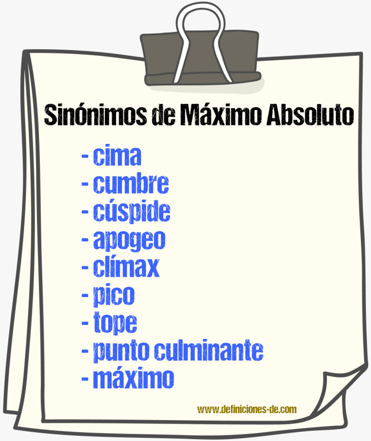 Sinónimos de máximo absoluto