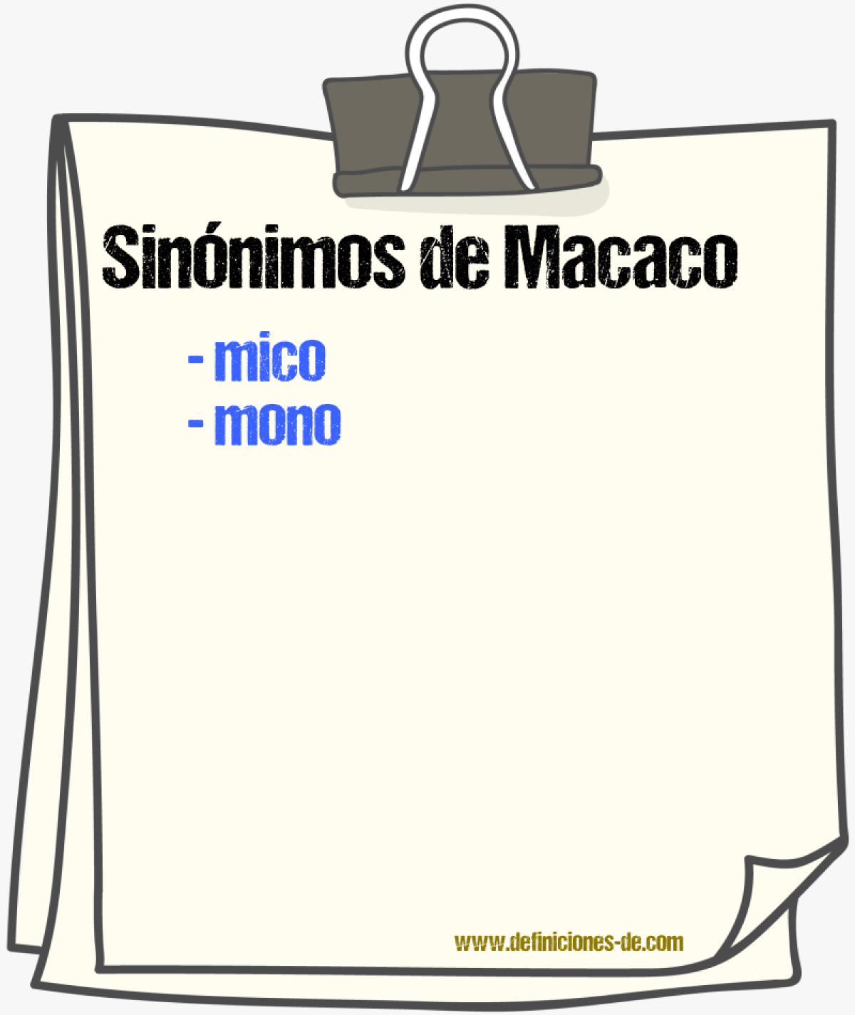 Sinnimos de macaco