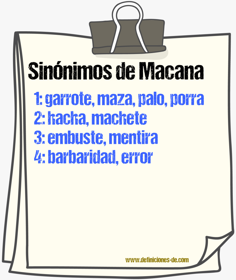 Sinnimos de macana