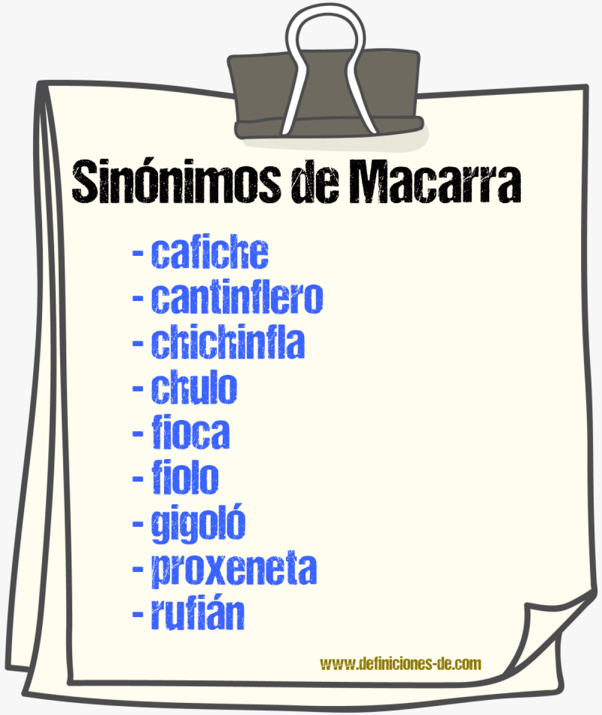 Sinnimos de macarra