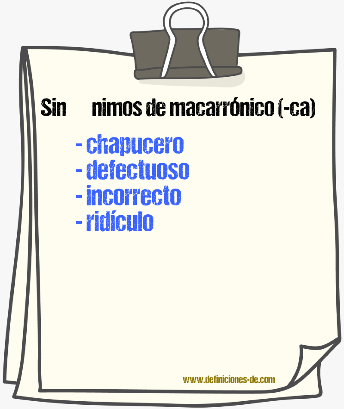 Sinnimos de macarrnico