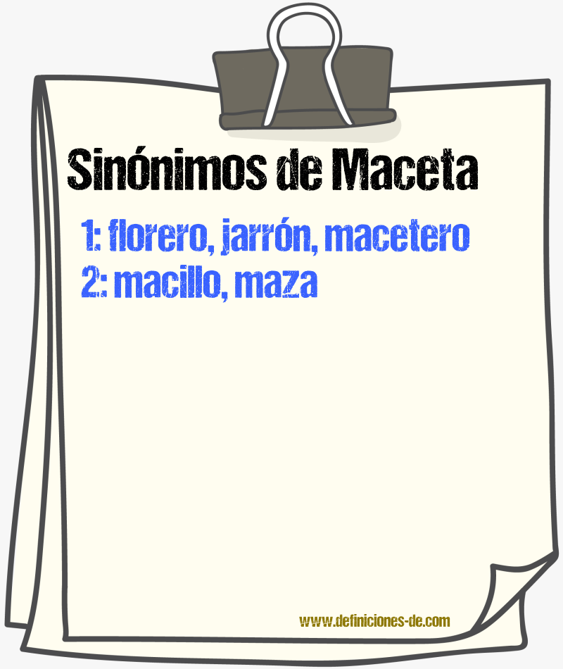 Sinnimos de maceta