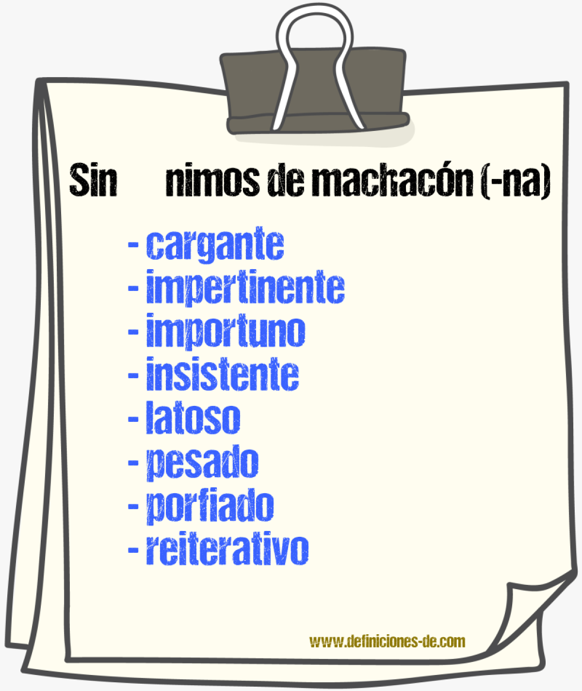 Sinnimos de machacn