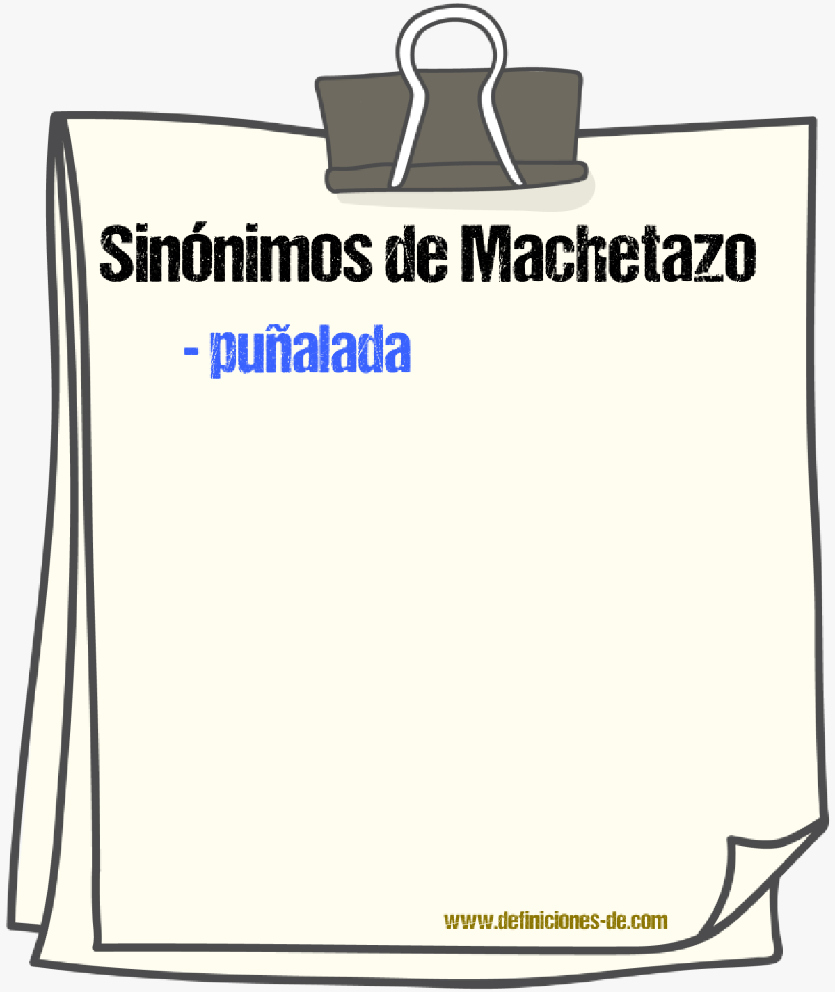 Sinnimos de machetazo