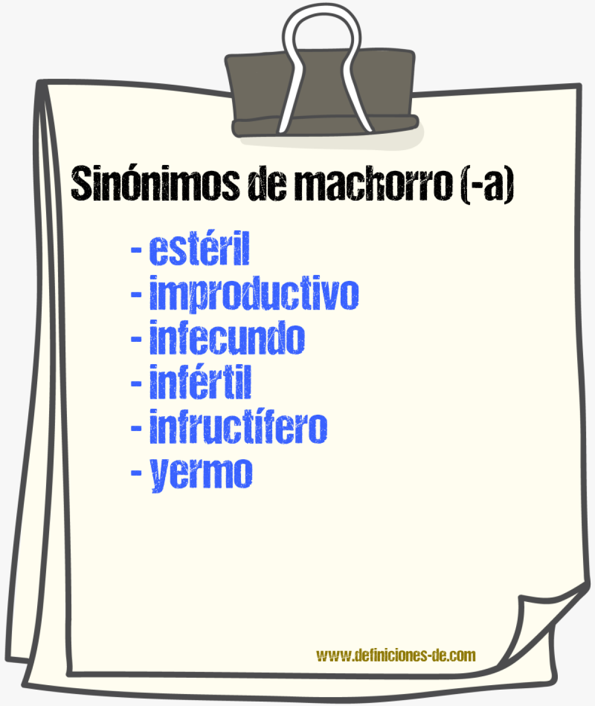 Sinnimos de machorro