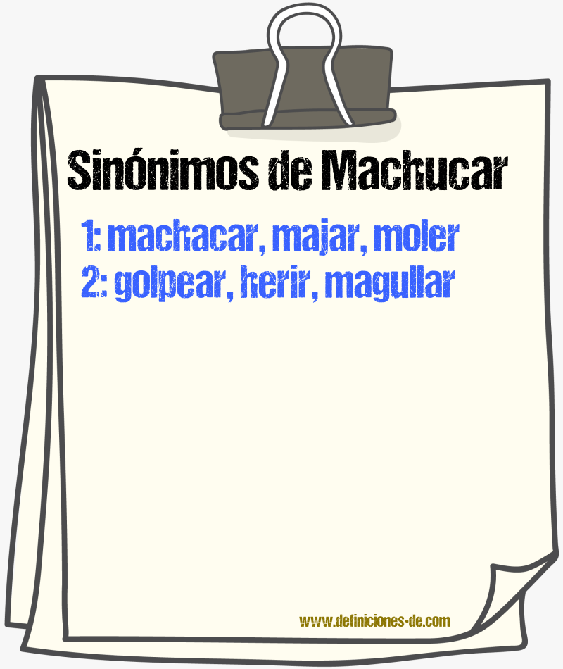 Sinnimos de machucar