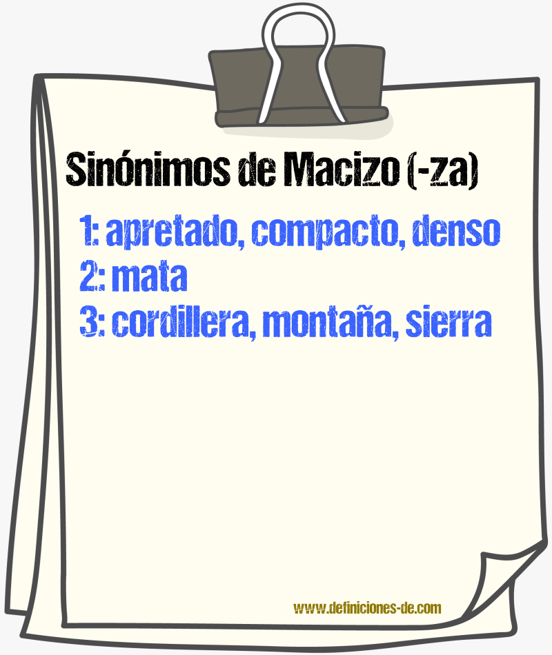 Sinnimos de macizo