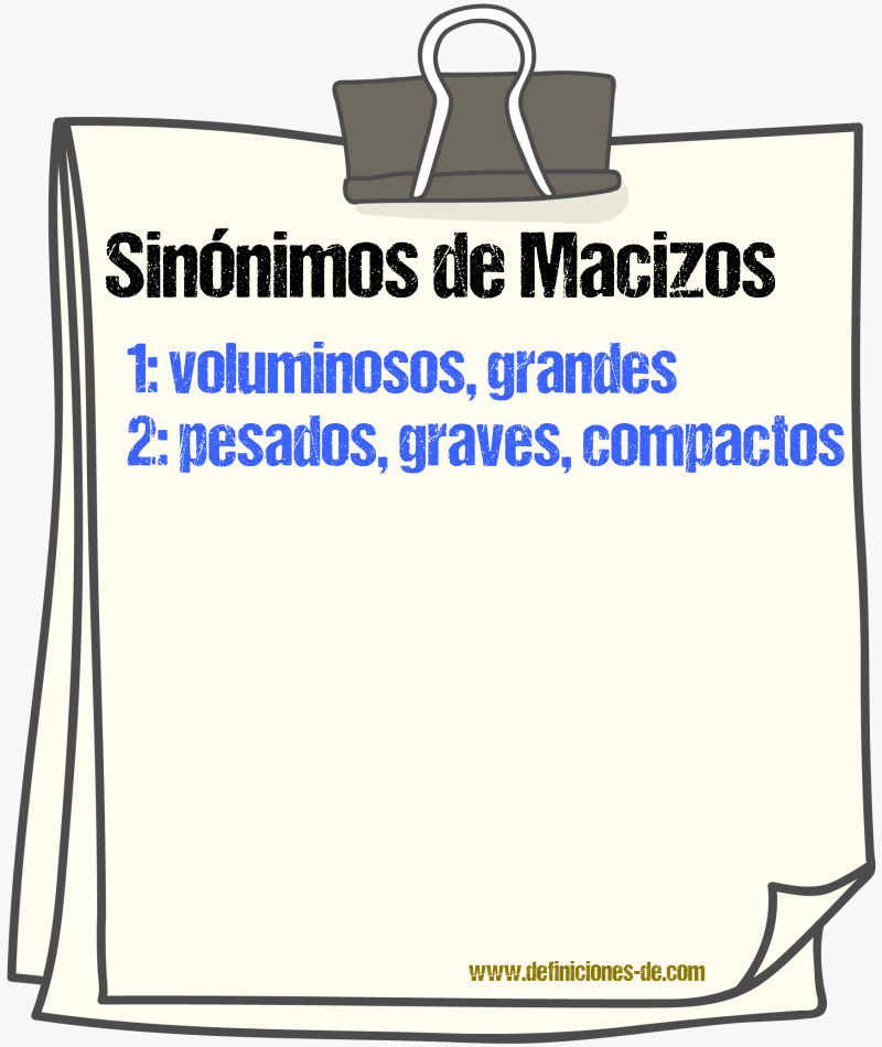 Sinónimos de macizos