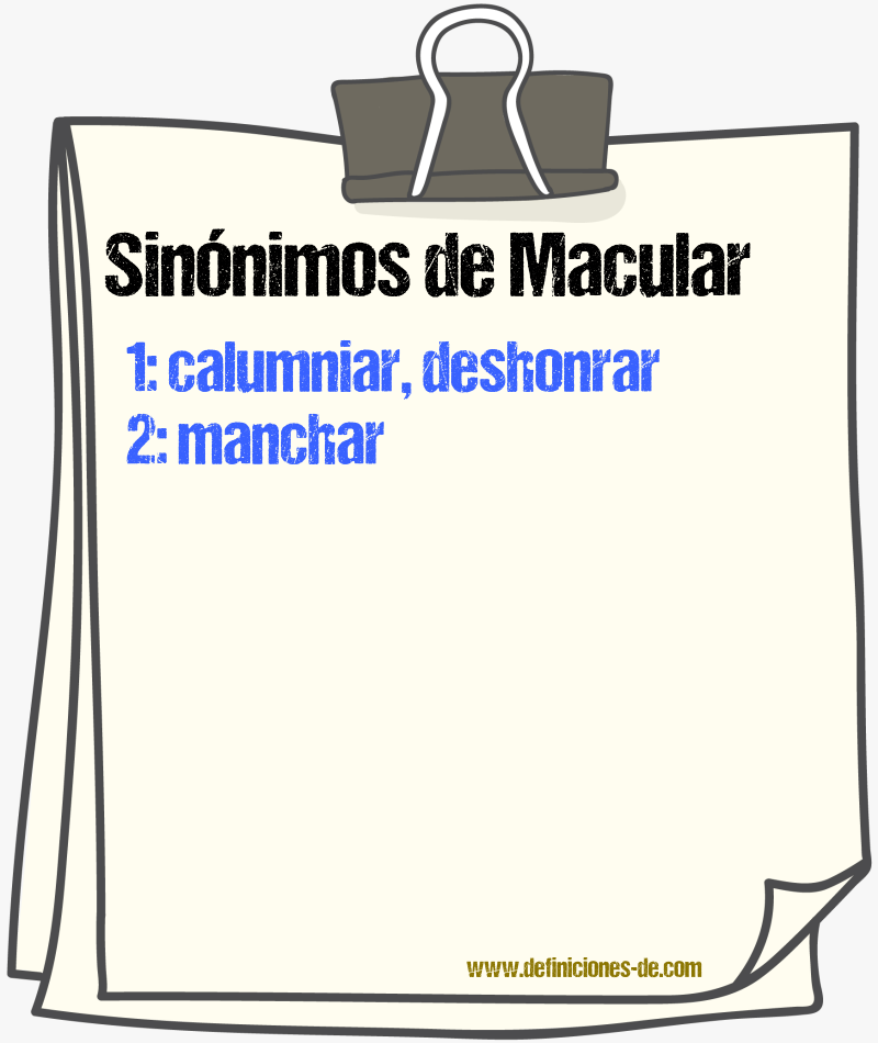 Sinnimos de macular