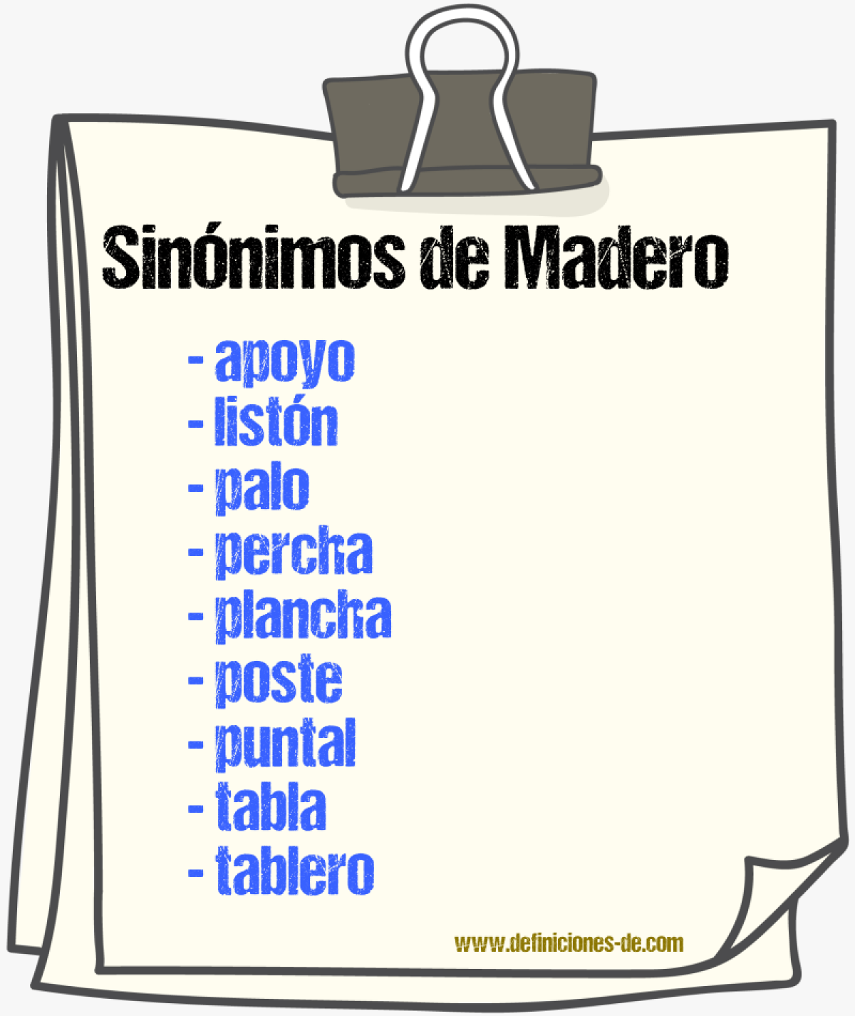 Sinnimos de madero