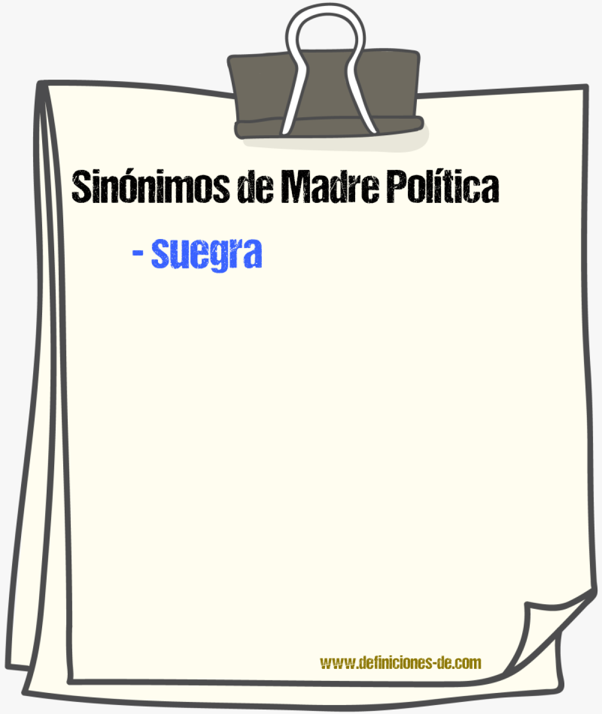 Sinnimos de madre poltica