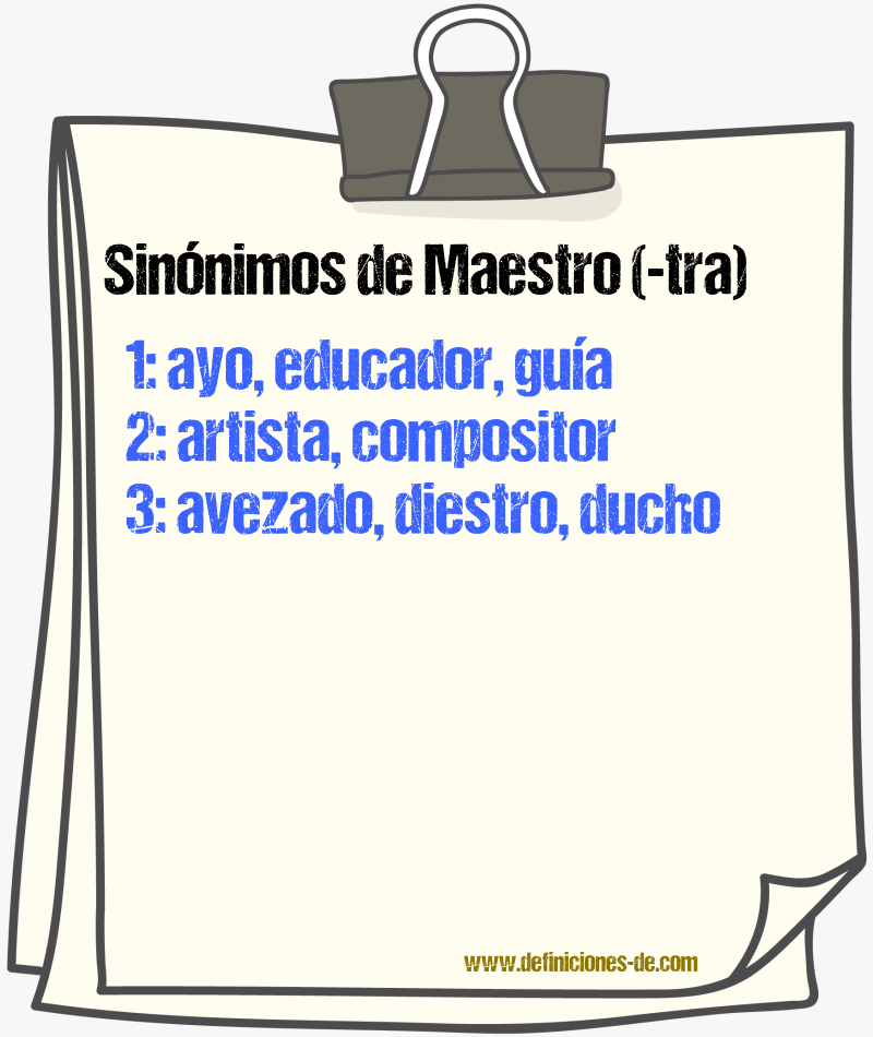 Sinnimos de maestro