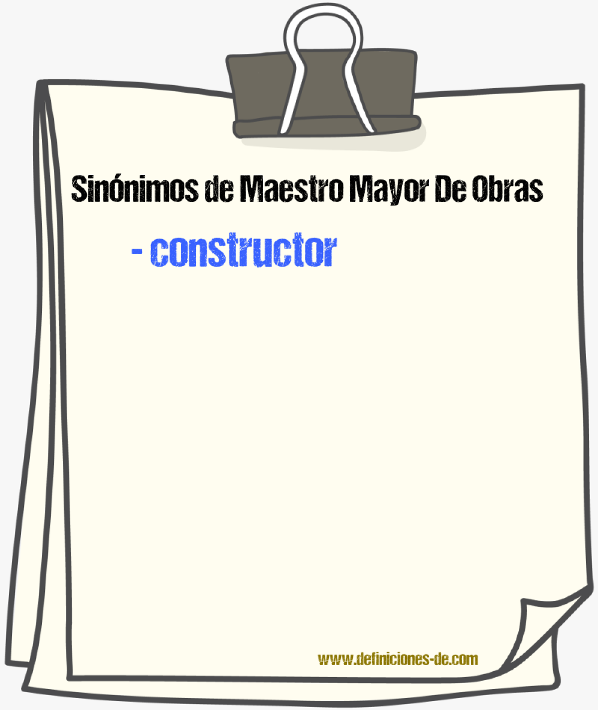 Sinnimos de maestro mayor de obras