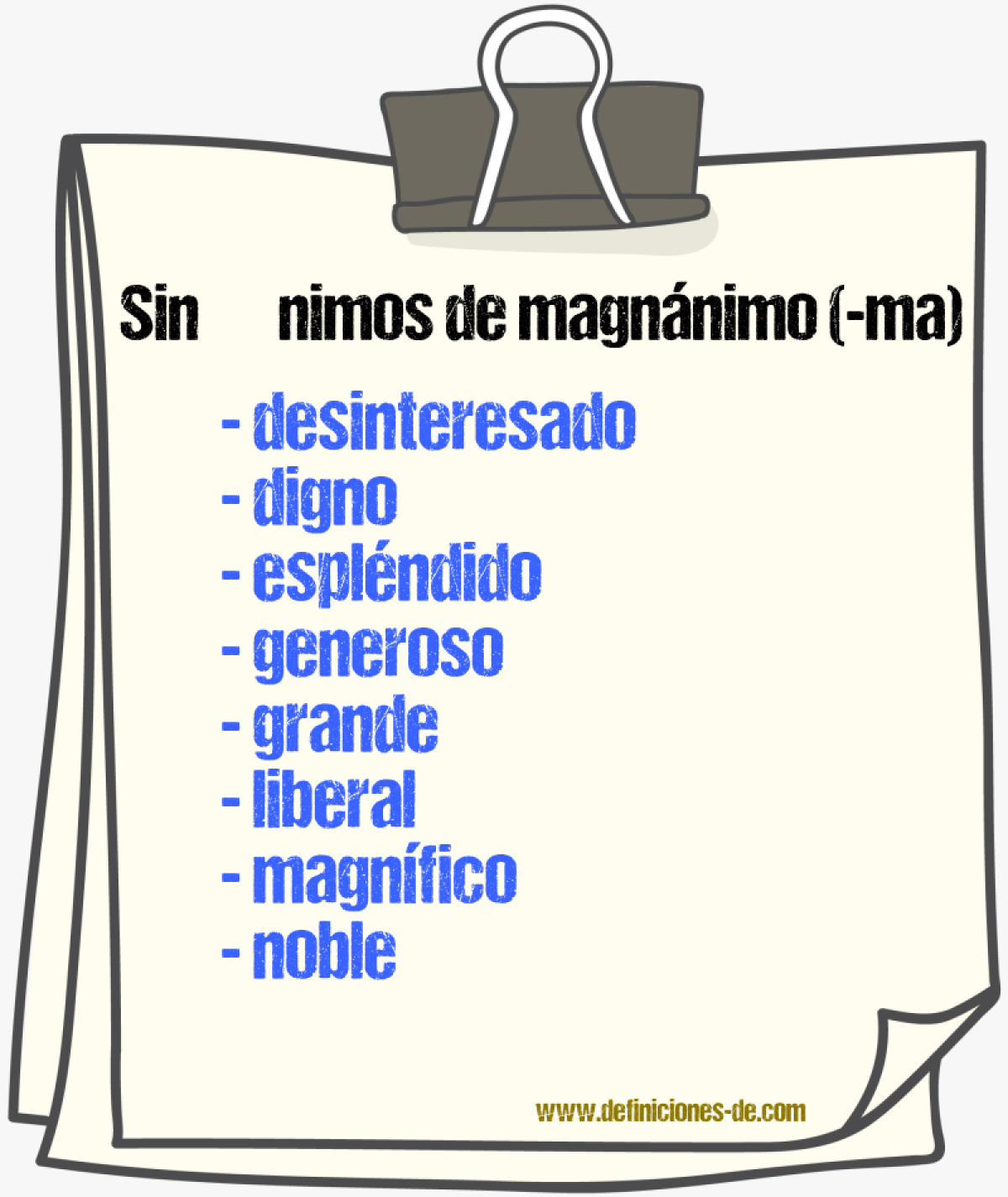 Sinnimos de magnnimo