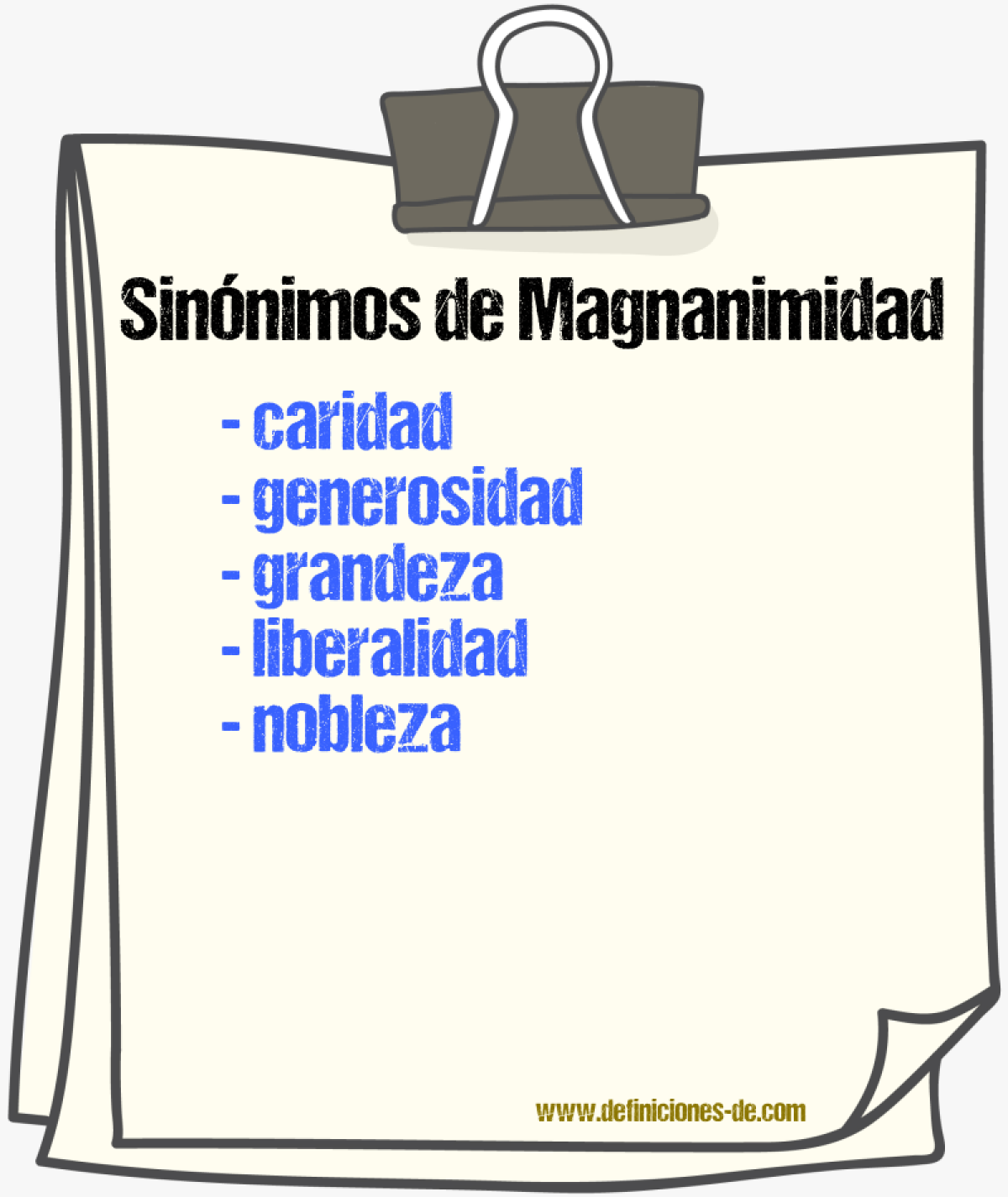 Sinnimos de magnanimidad