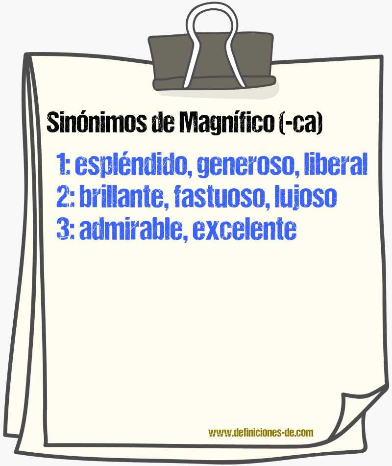 Sinnimos de magnfico