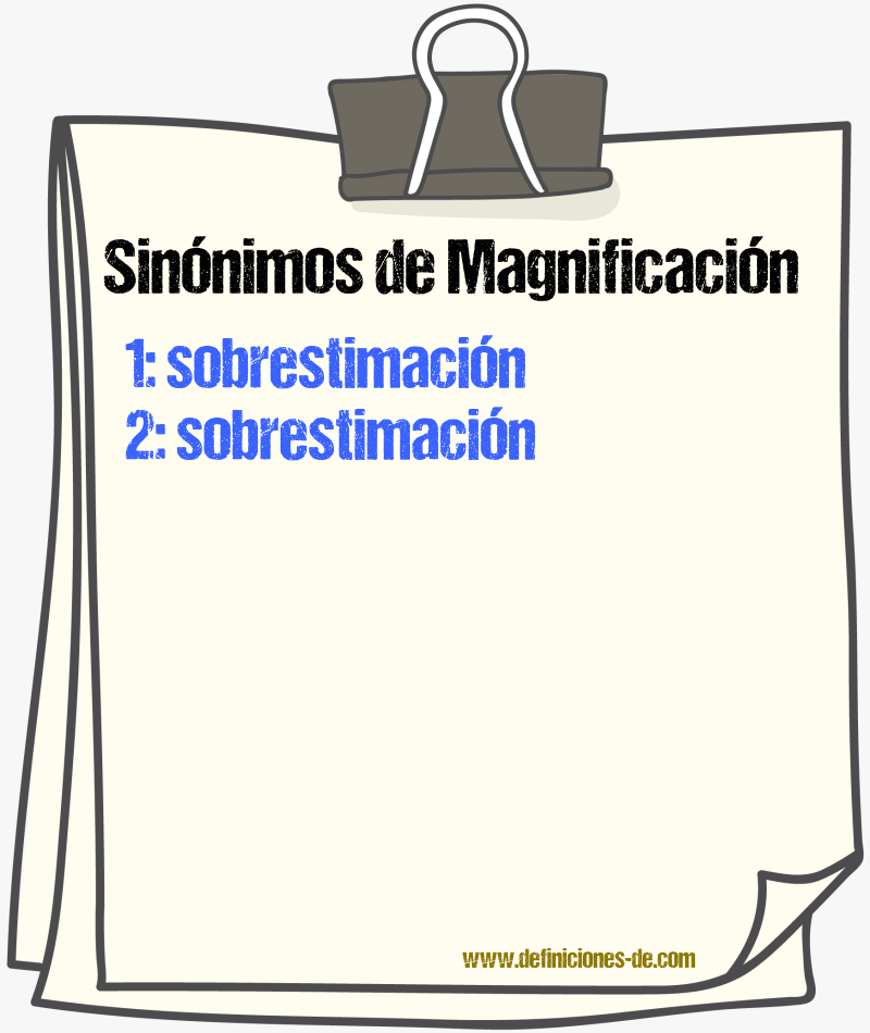 Sinónimos de magnificación