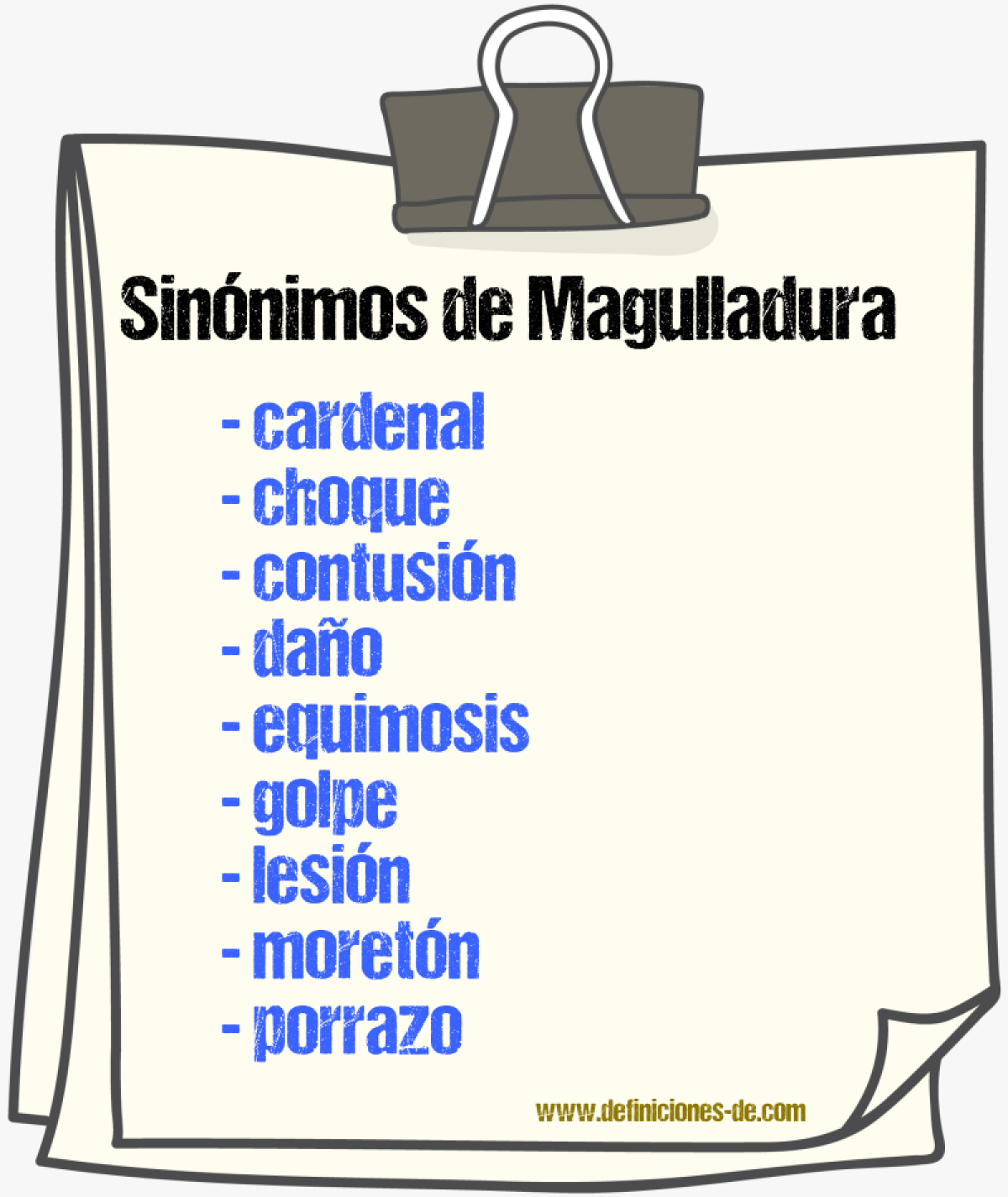 Sinnimos de magulladura