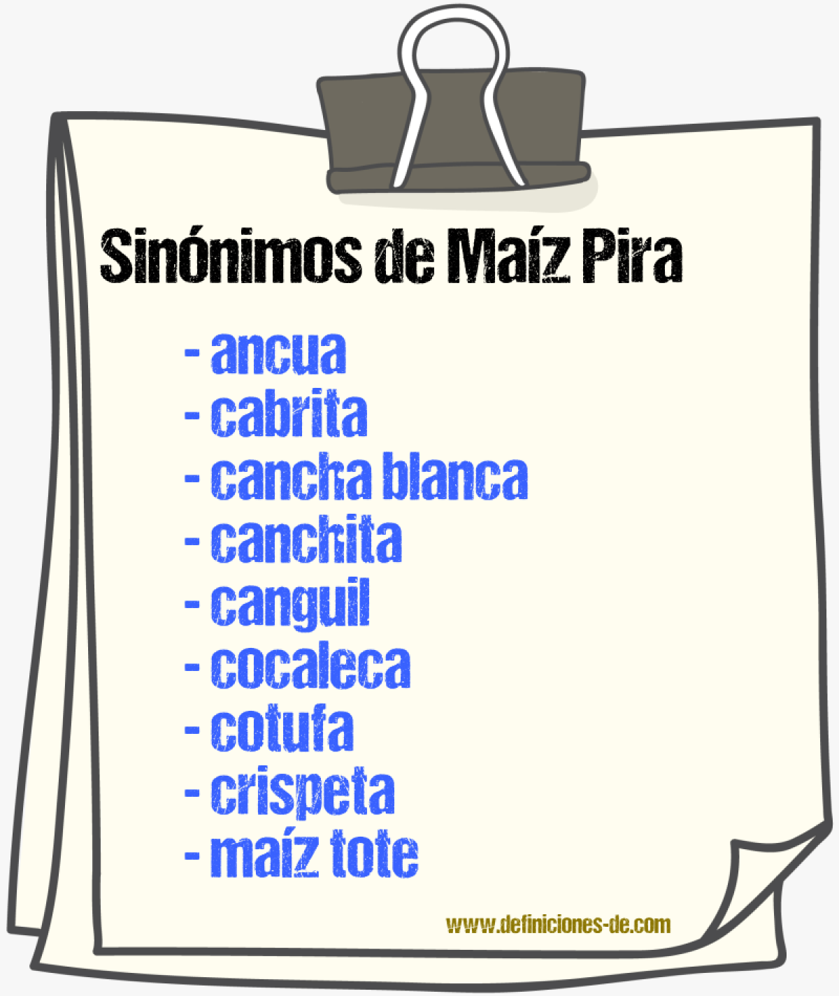 Sinnimos de maz pira