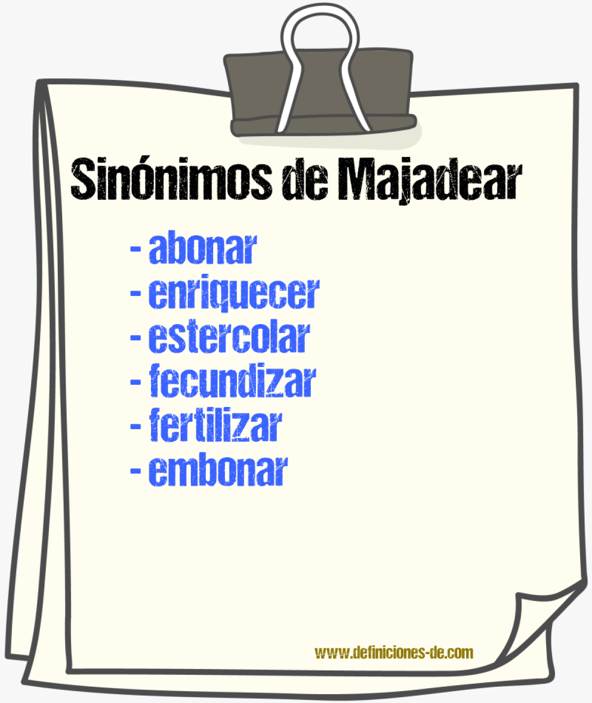 Sinnimos de majadear