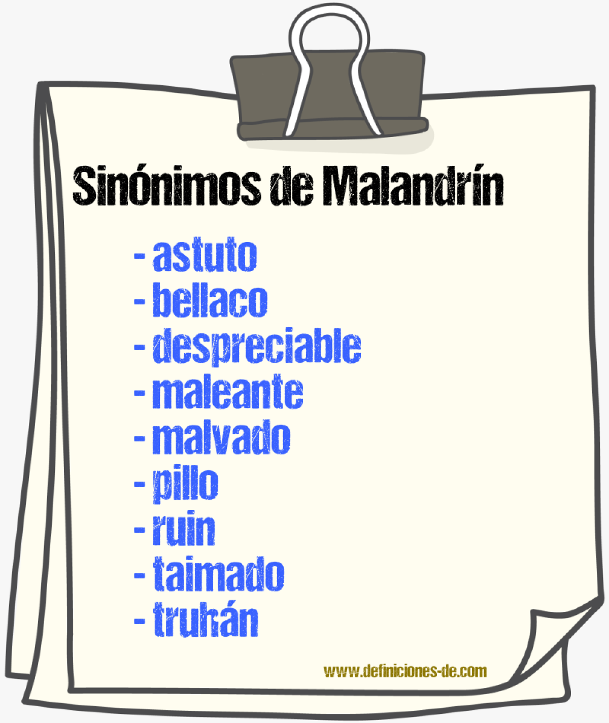 Sinónimos de malandrín