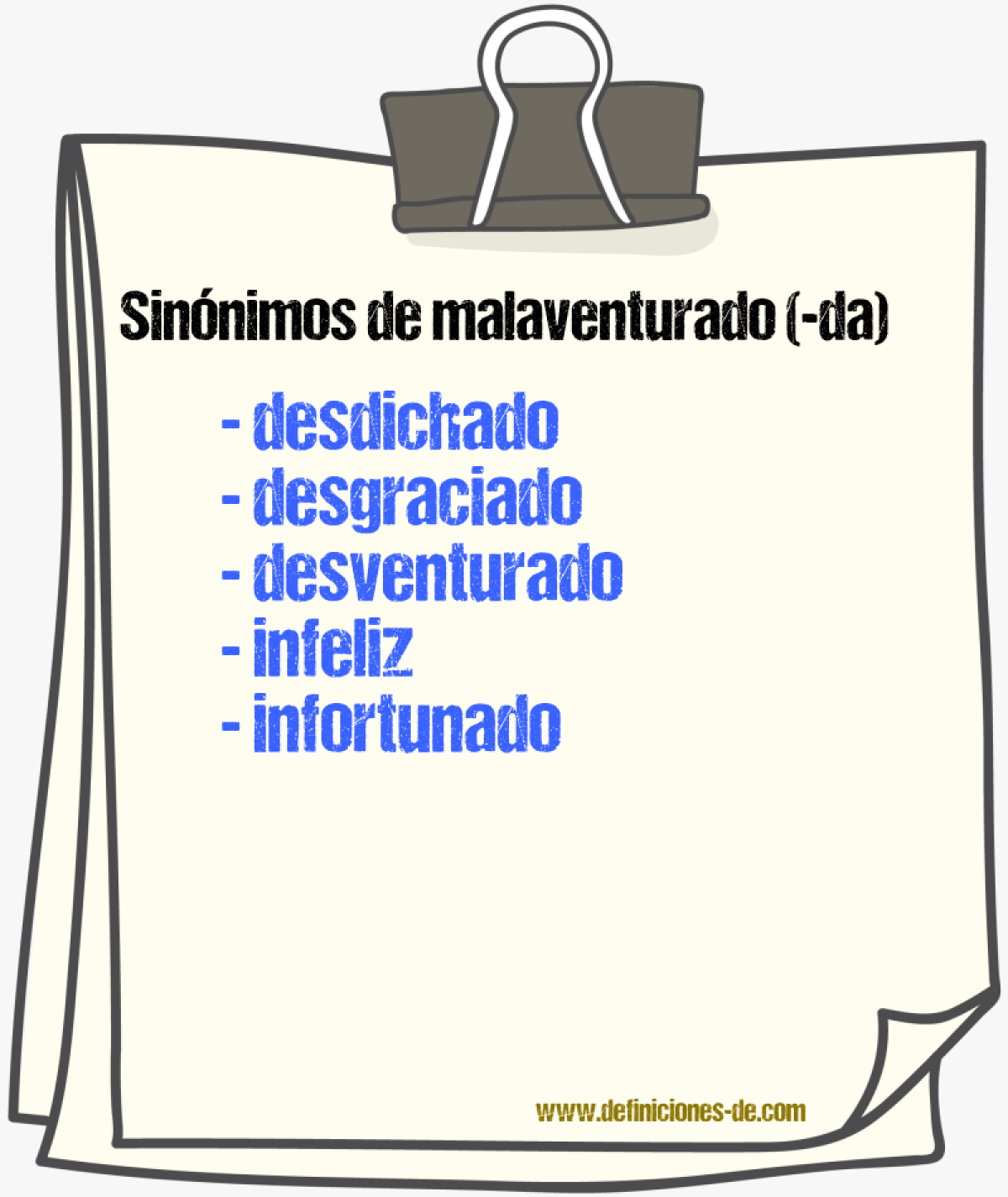 Sinnimos de malaventurado