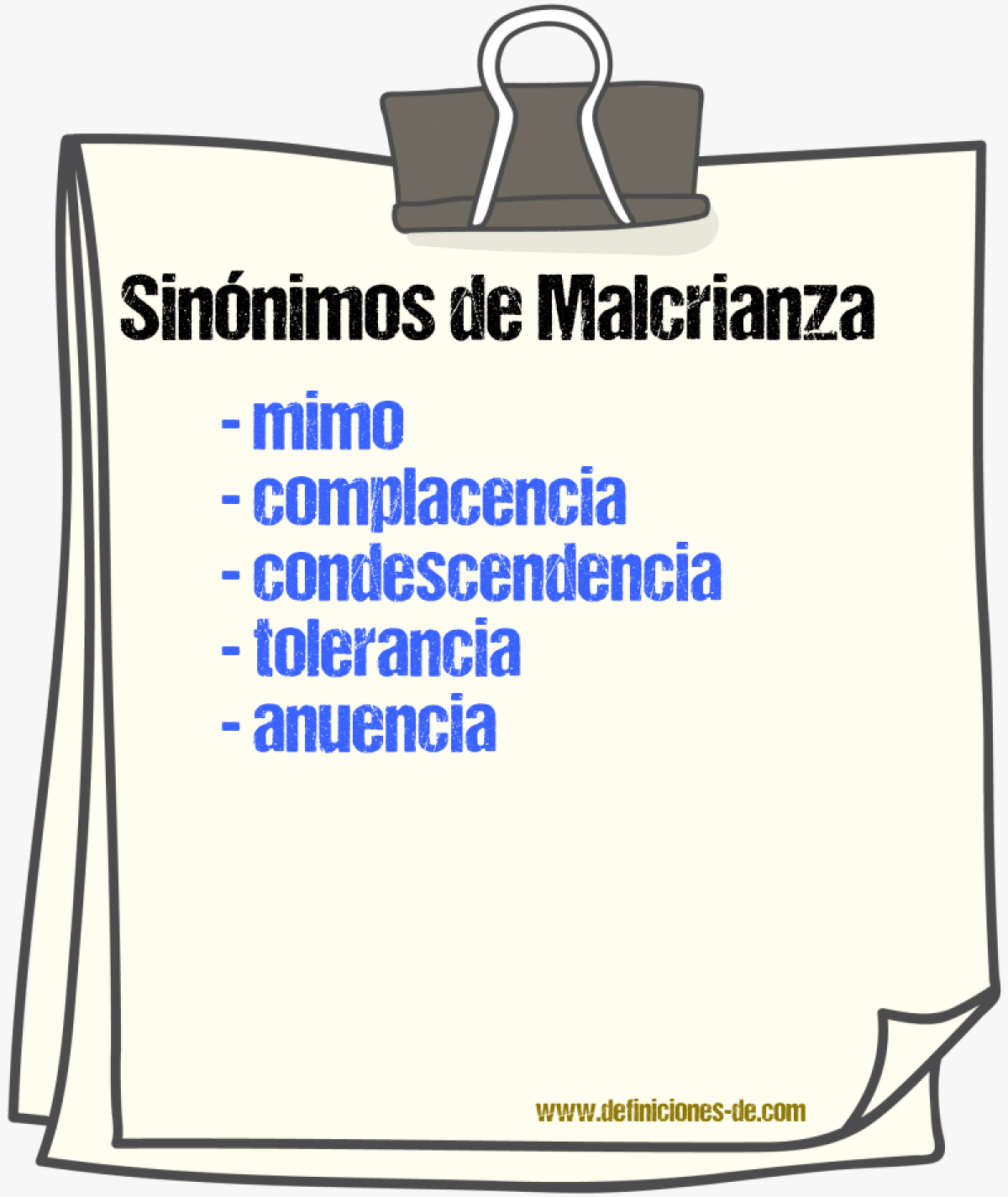 Sinnimos de malcrianza